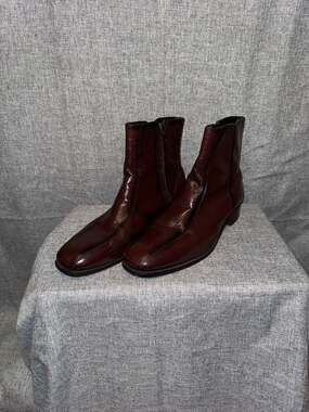 Vintage Florsheim Brown Cordovan Leather Side-Zip Beatle Boots Style 11087-05